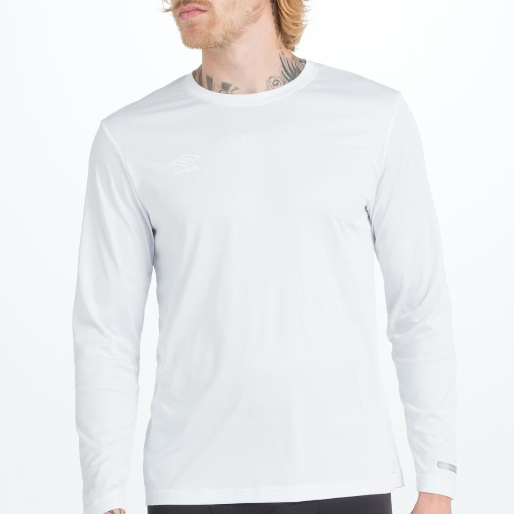 Camisa Ml Masculina Umbro Basic Uv Branco 3