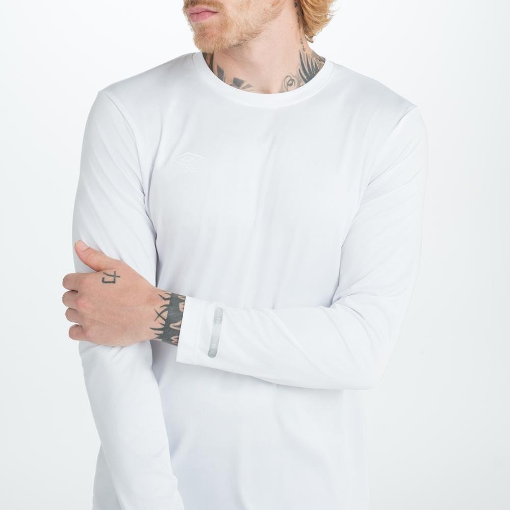 Camisa Ml Masculina Umbro Basic Uv Branco 4