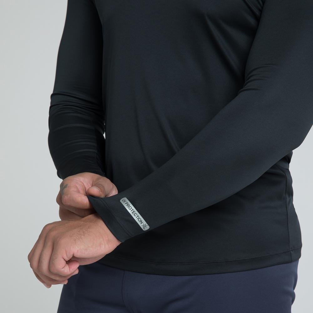 Camisa Ml Masculina Umbro Basic Uv Preto 5