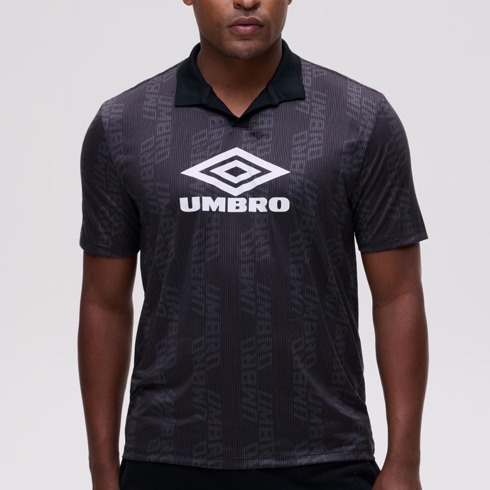 Pólo Masculina Umbro Football Personality Preto 2