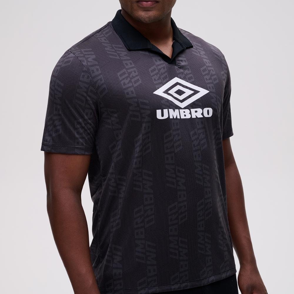 Pólo Masculina Umbro Football Personality Preto 3