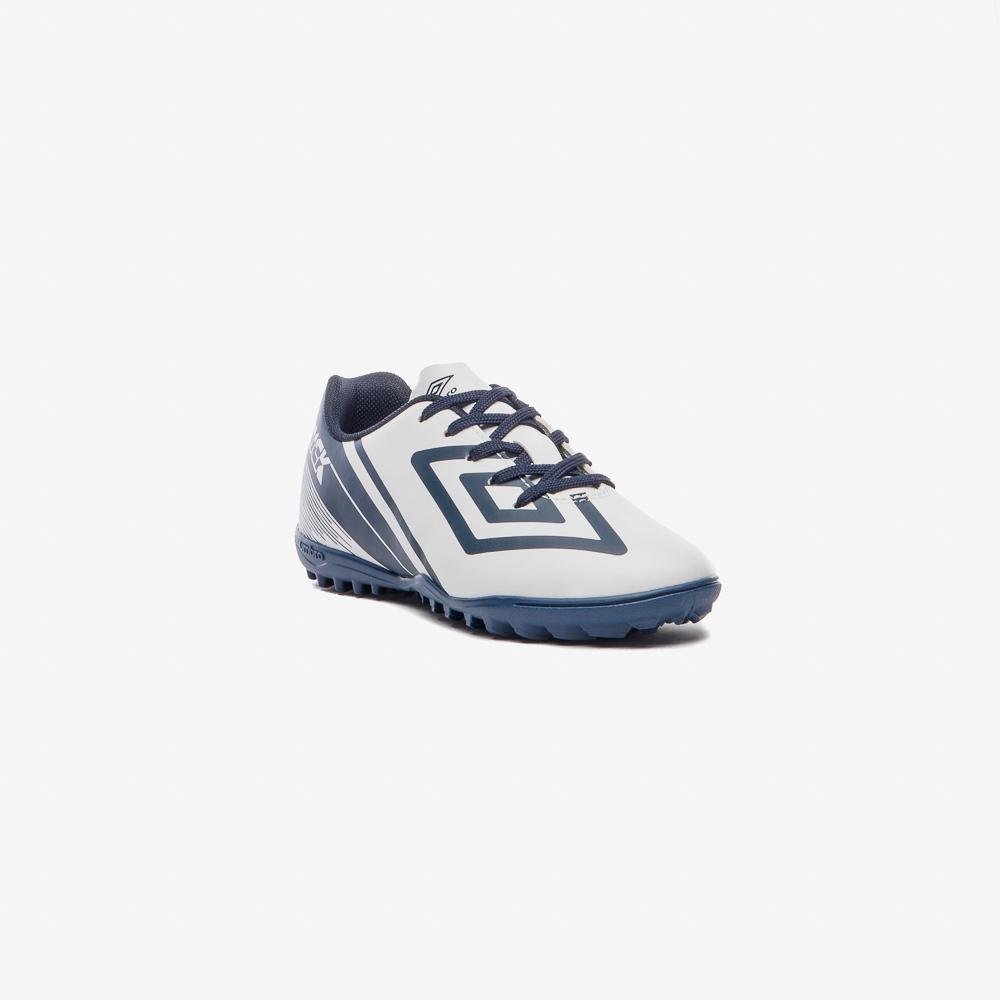 Chuteira Society Umbro Kick Jr Branco/Azul 3
