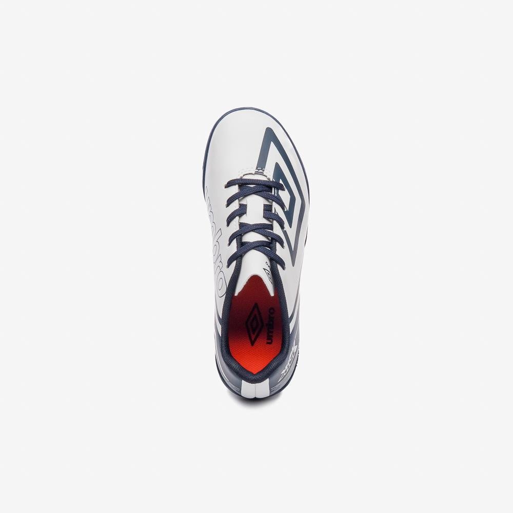 Chuteira Society Umbro Kick Jr Branco/Azul 4