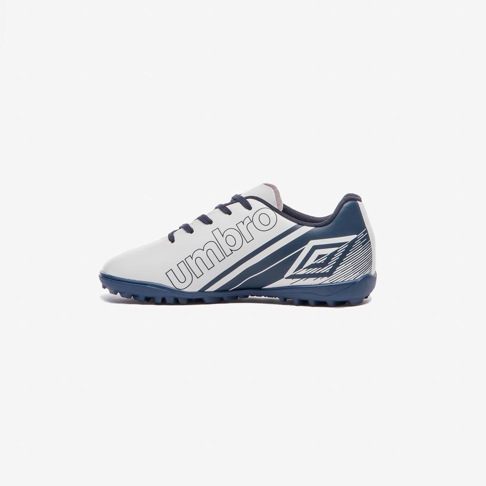 Chuteira Society Umbro Kick Jr Branco/Azul 2
