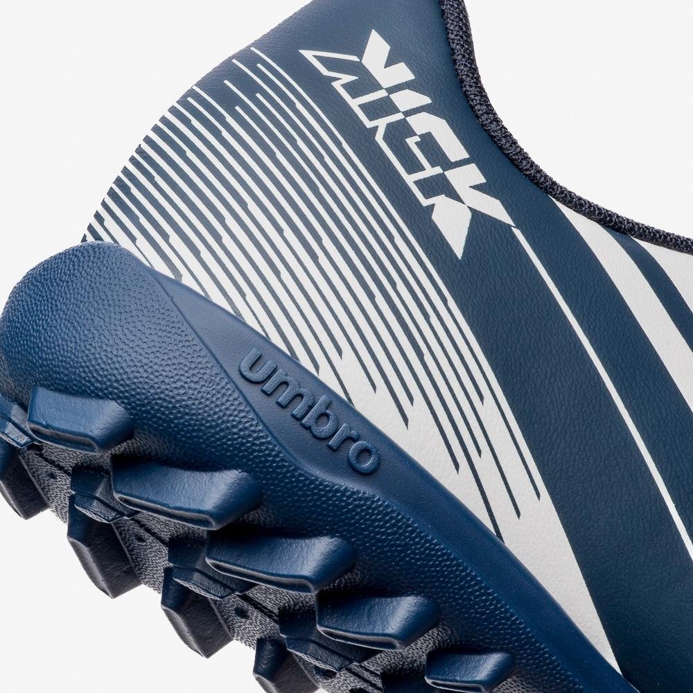 Chuteira Society Umbro Kick Jr Branco/Azul 7