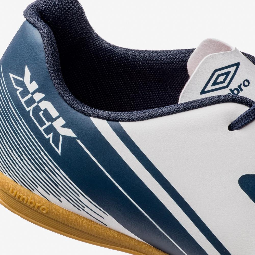 Chuteira Futsal Umbro Kick Branco/Azul Marinho 7