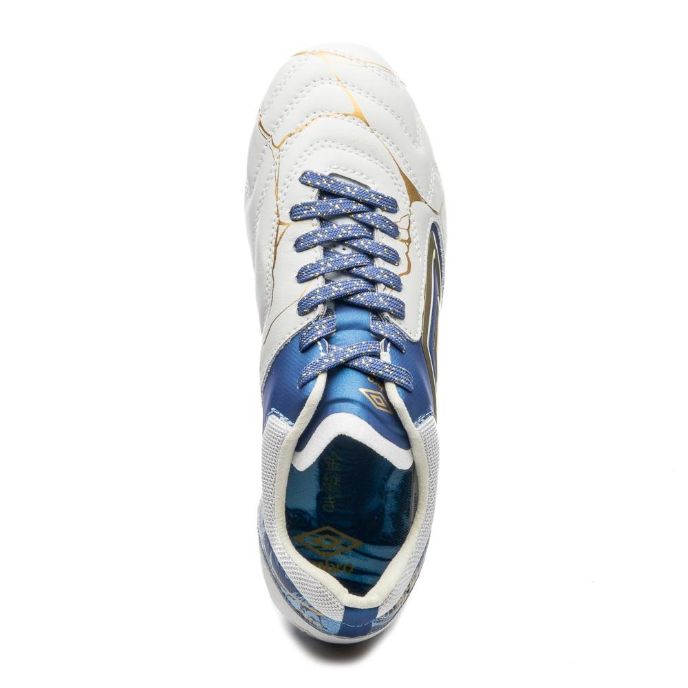 Chuteira Campo Umbro Ada Master Class Pro Sg Kintsugi Branco/Azul 4