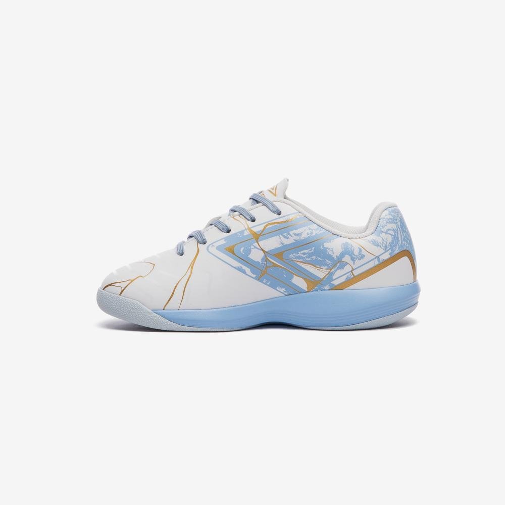 Chuteira Futsal Umbro Pro 5 Jr Kintsugi Branco/Dourado 2