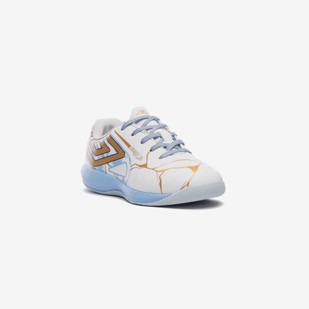 Chuteira Futsal Umbro Pro 5 Jr Kintsugi Branco/Dourado 3