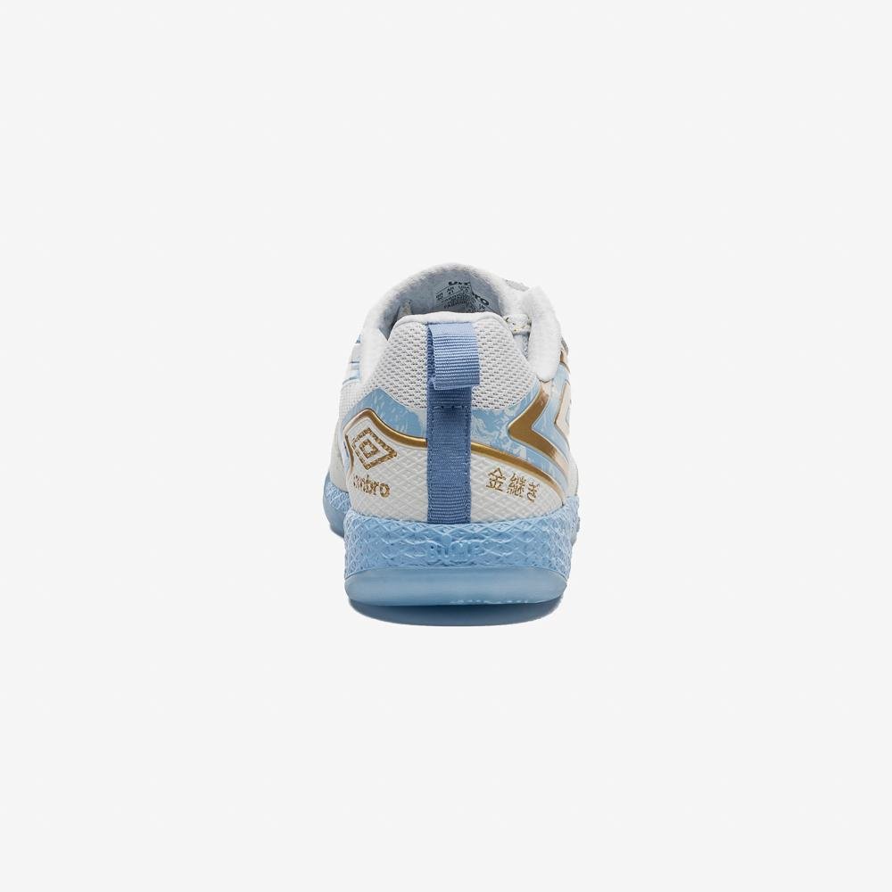Chuteira Futsal Umbro Pro 5 Bump Kintsugi Branco/Dourado 6