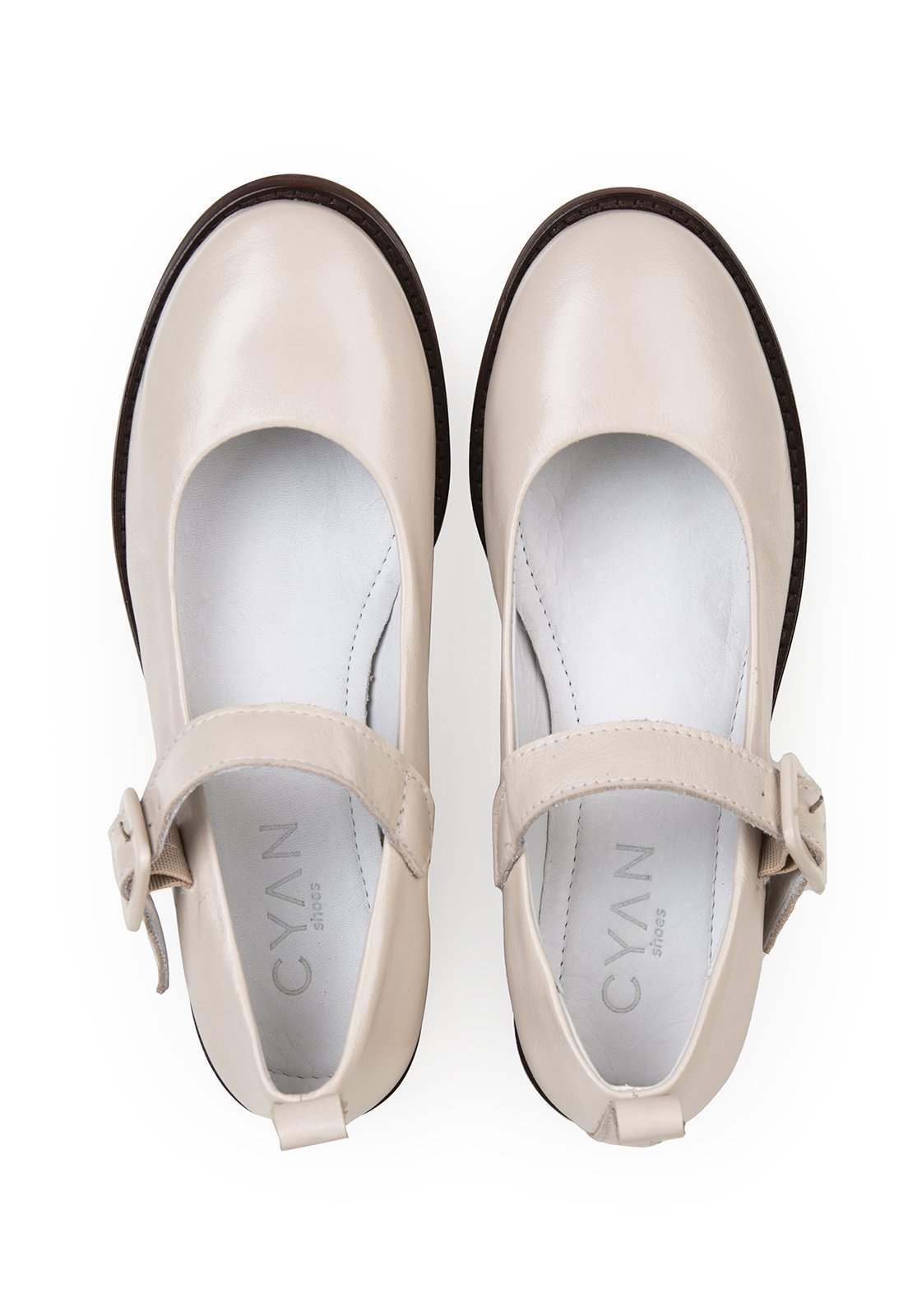 Sapato Social Cyan Shoes Mary Jane Feminino 4280 Branco 3
