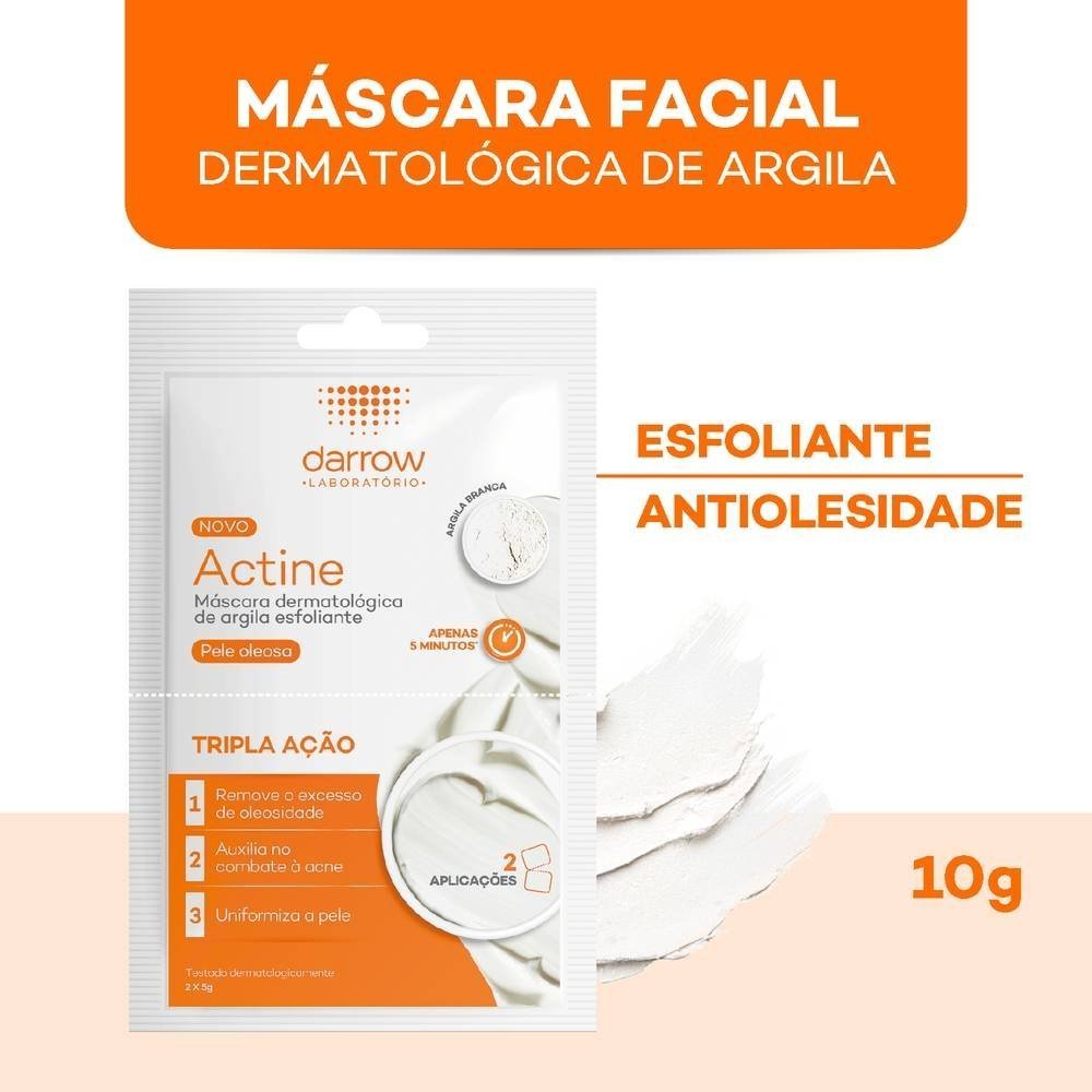 Máscara Facial Actine Argila Esfoliante Com 2 Aplicações 5g Cada 10g 1