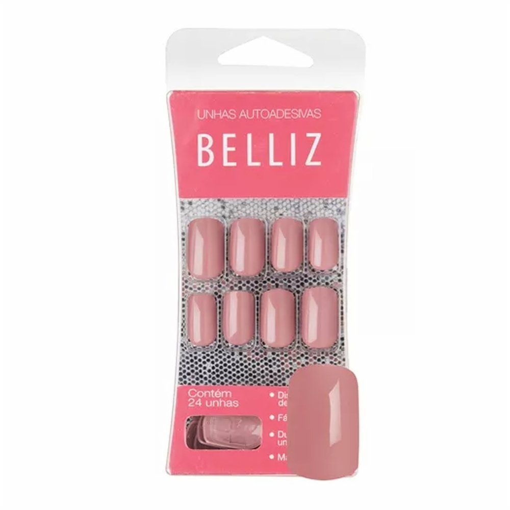 Unhas Belliz Autoadesivas Nude Bege 1