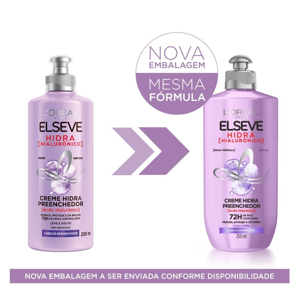 Creme Para Pentear Preenchedor L’oréal Paris Elseve Hidra Hialurônico 250ml 250ml 2