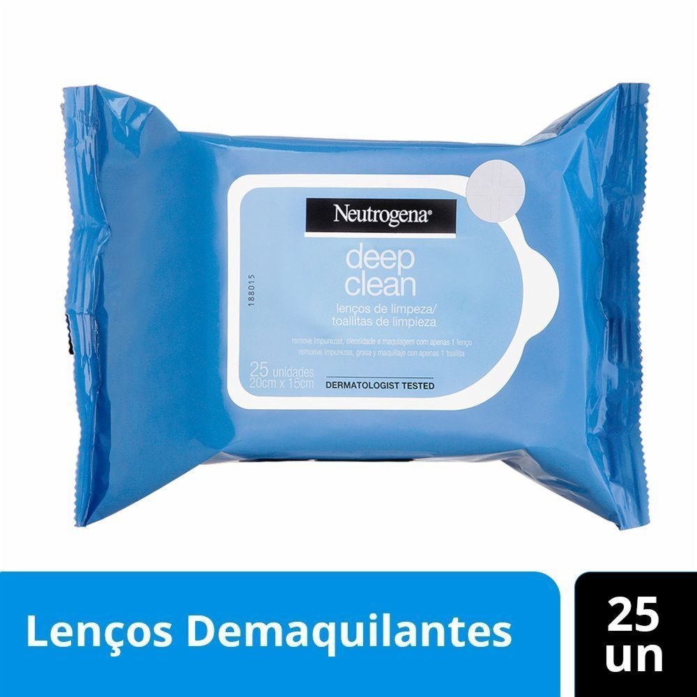 Lenço Demaquilante Neutrogena Deep Clean 25 Unidades ÚNICO 1