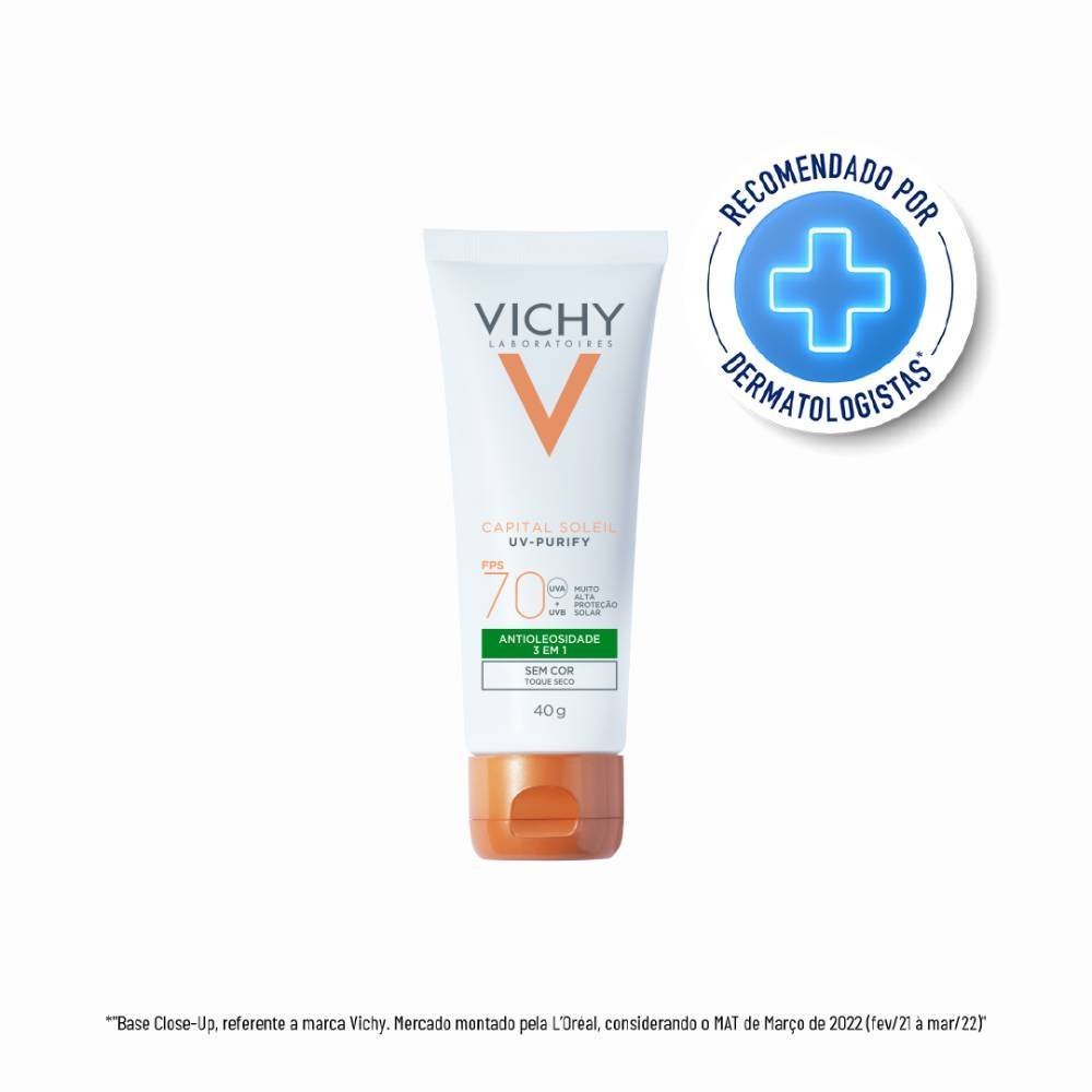 Protetor Solar Vichy Capital Soleil Uv Purify Sem Cor Fps70 40g 40g 6