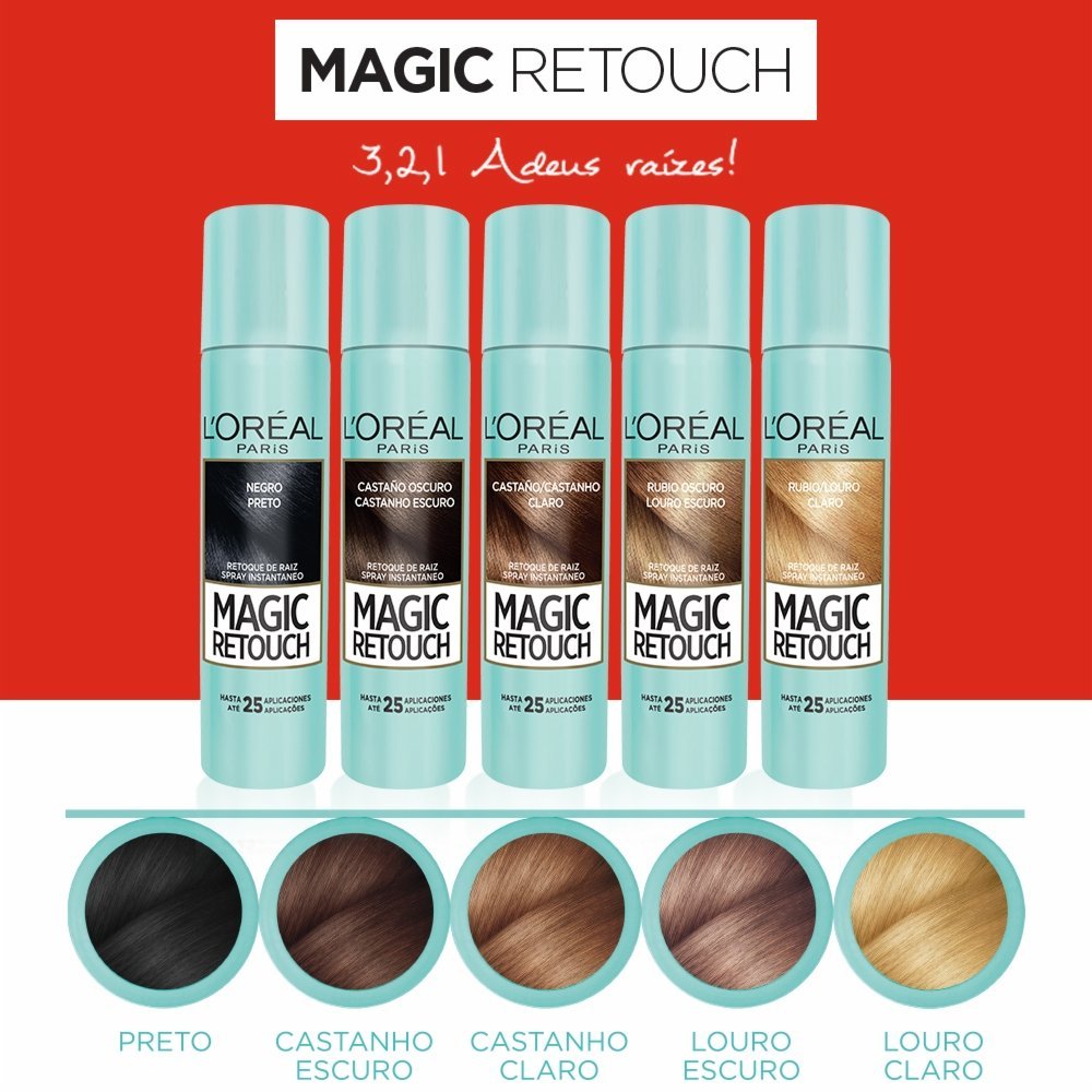 Retoque De Raiz L’oréal Paris Spray Instantâneo Magic Retouch Castanho Claro 75ml Castanho Claro 4