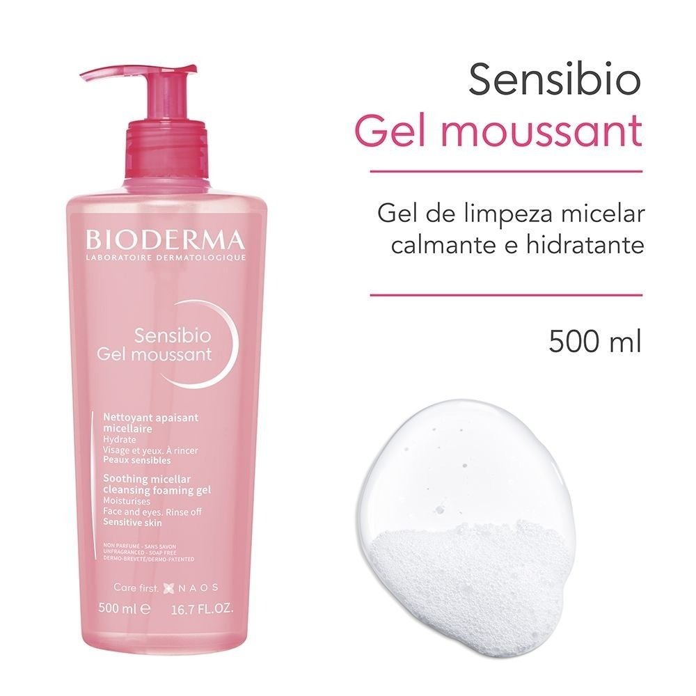 Gel De Limpeza Micelar Bioderma Sensibio Moussant Calmante E Hidratante 500ml 500ml 2