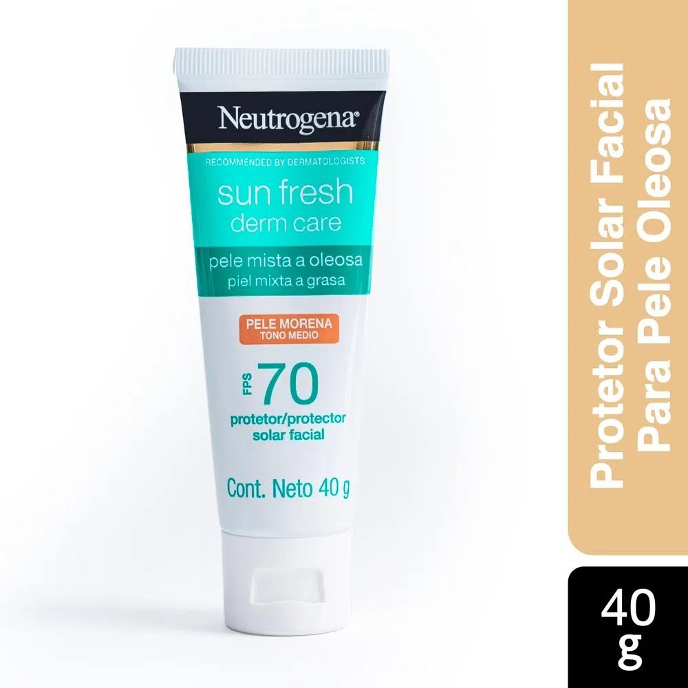 Protetor Solar Facial Neutrogena Sun Fresh Derm Care Pele Morena Fps 70 40g Pele Morena 2