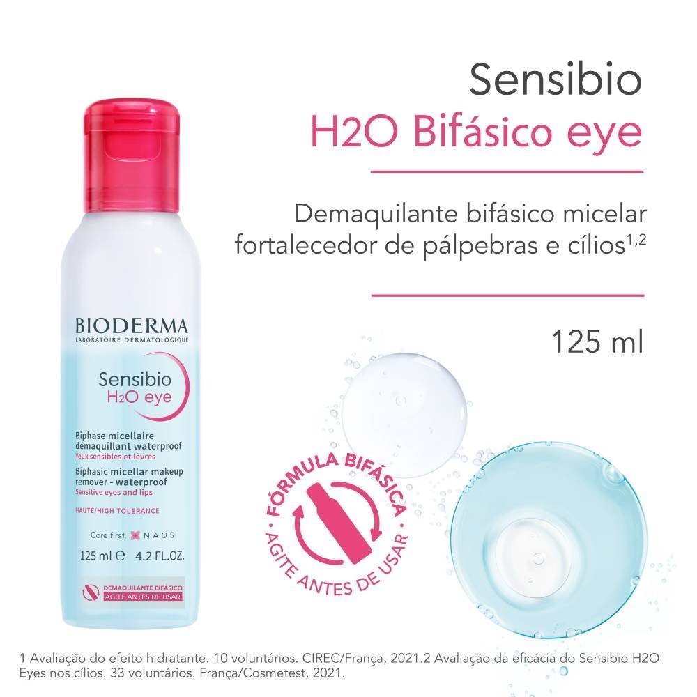 Água Micelar Bioderma Sensibio H2o Bifásico Eye 125ml 125ml 2