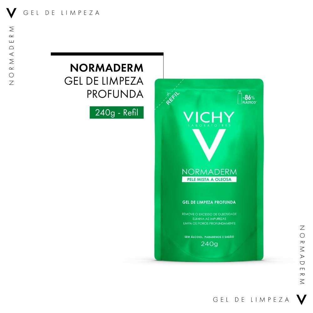 Gel De Limpeza Profunda Vichy Normaderm Pele Mista A Oleosa Refil 240g 240g 3