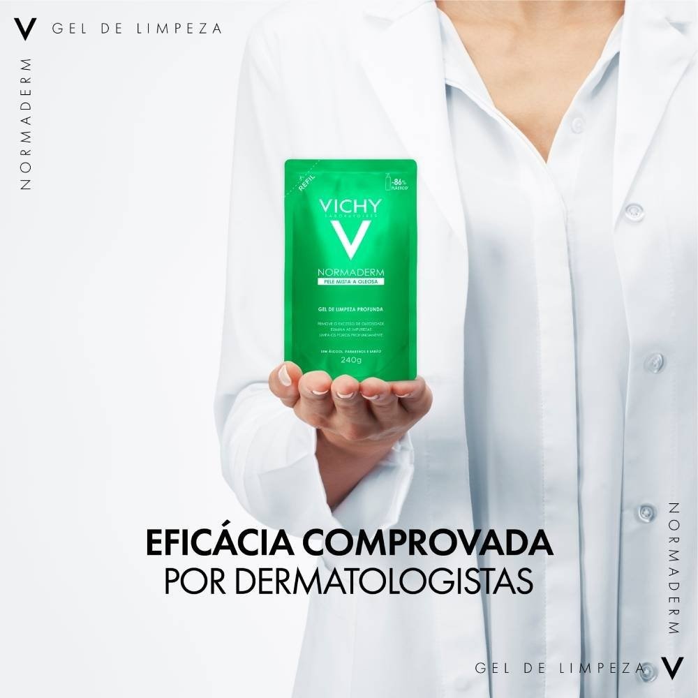 Gel De Limpeza Profunda Vichy Normaderm Pele Mista A Oleosa Refil 240g 240g 4