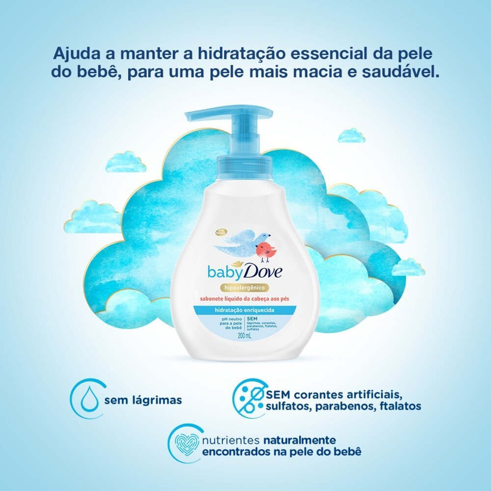Sabonete Líquido Baby Dove Hidratação Enriquecida 200 Ml 200ml 4