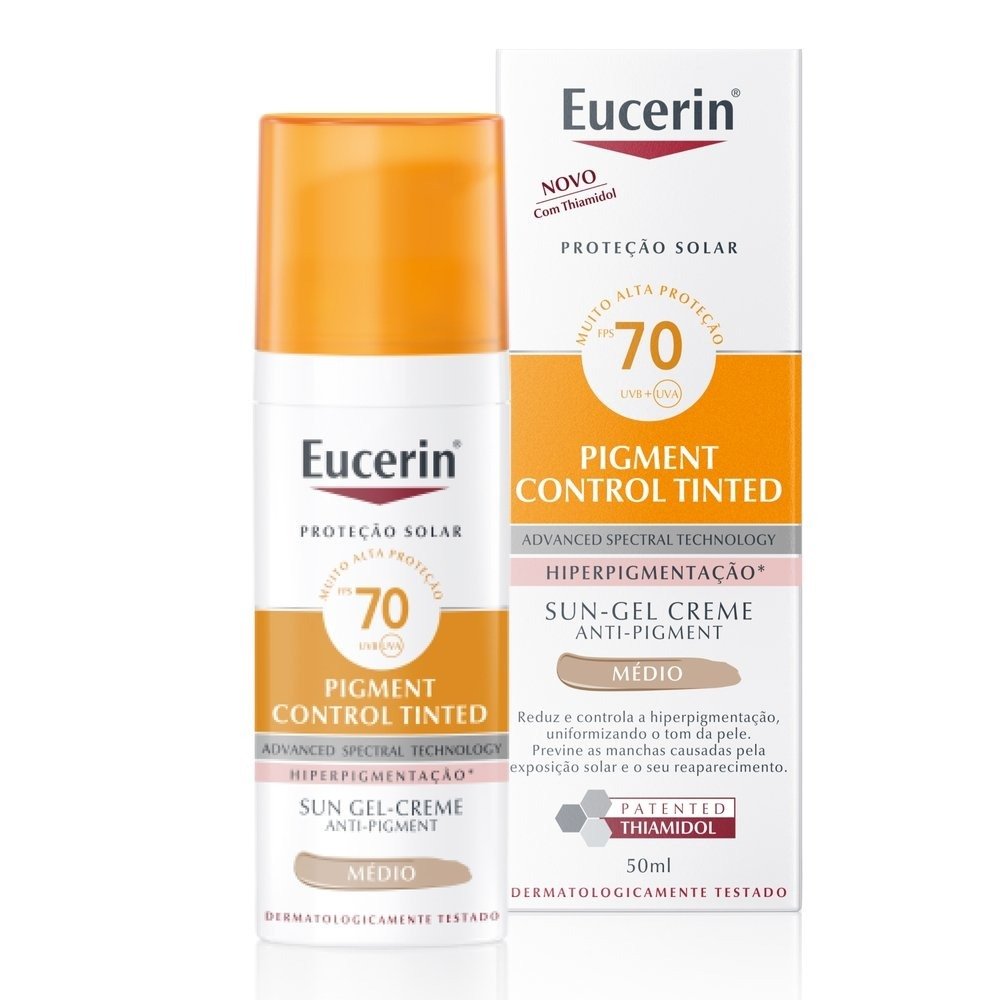 Protetor Solar Facial Eucerin Pigment Control Tinted Cor Médio Fps70 50g Médio 2