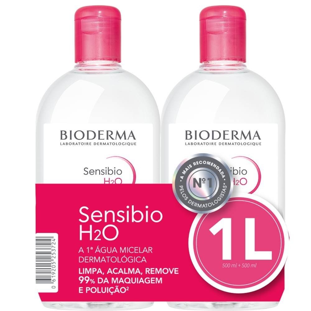 Kit Água Micelar Bioderma Sensibio H2o 500ml + 500ml ÚNICO 3