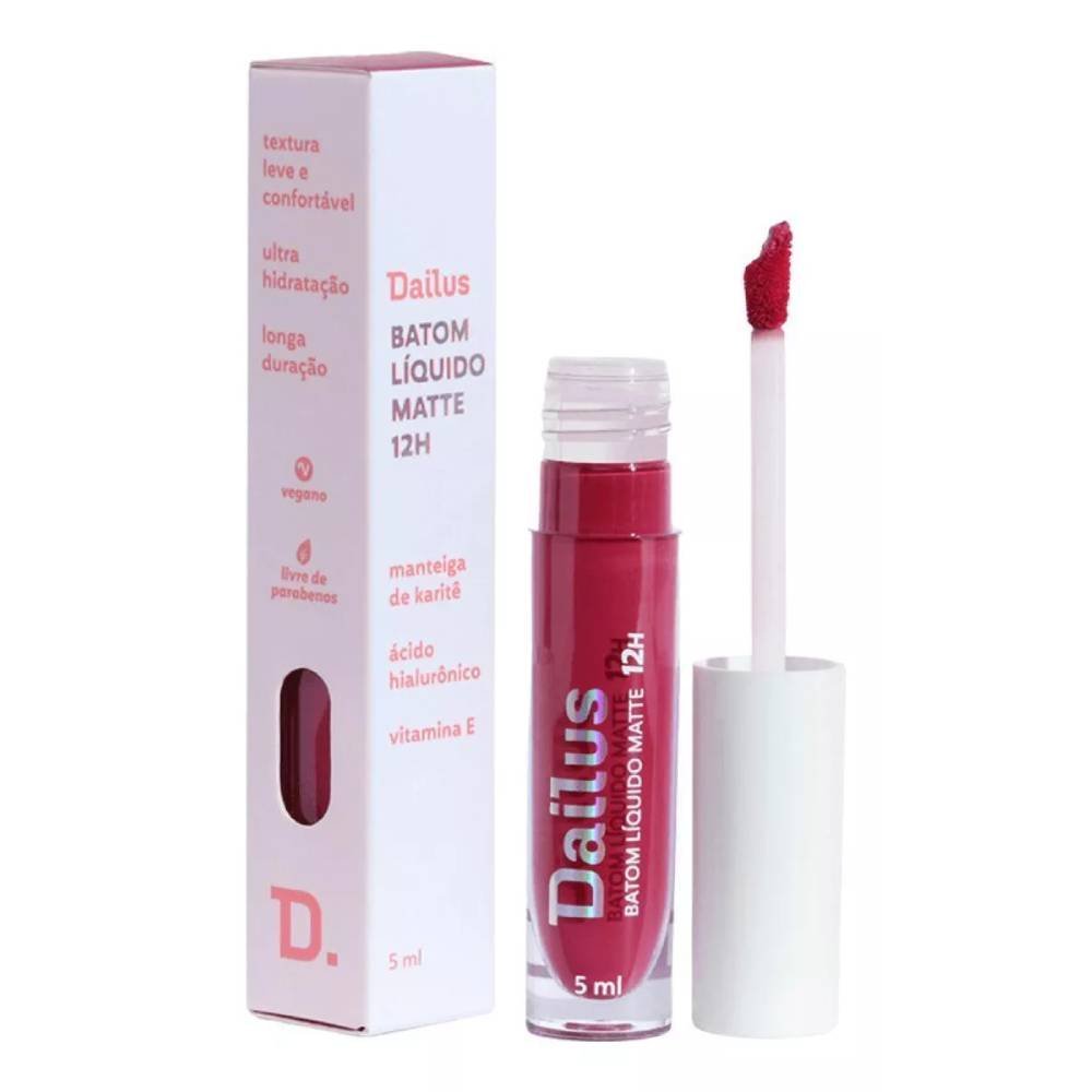 Batom Liquido Dailus Matte 12hrs Fucscia 5ml