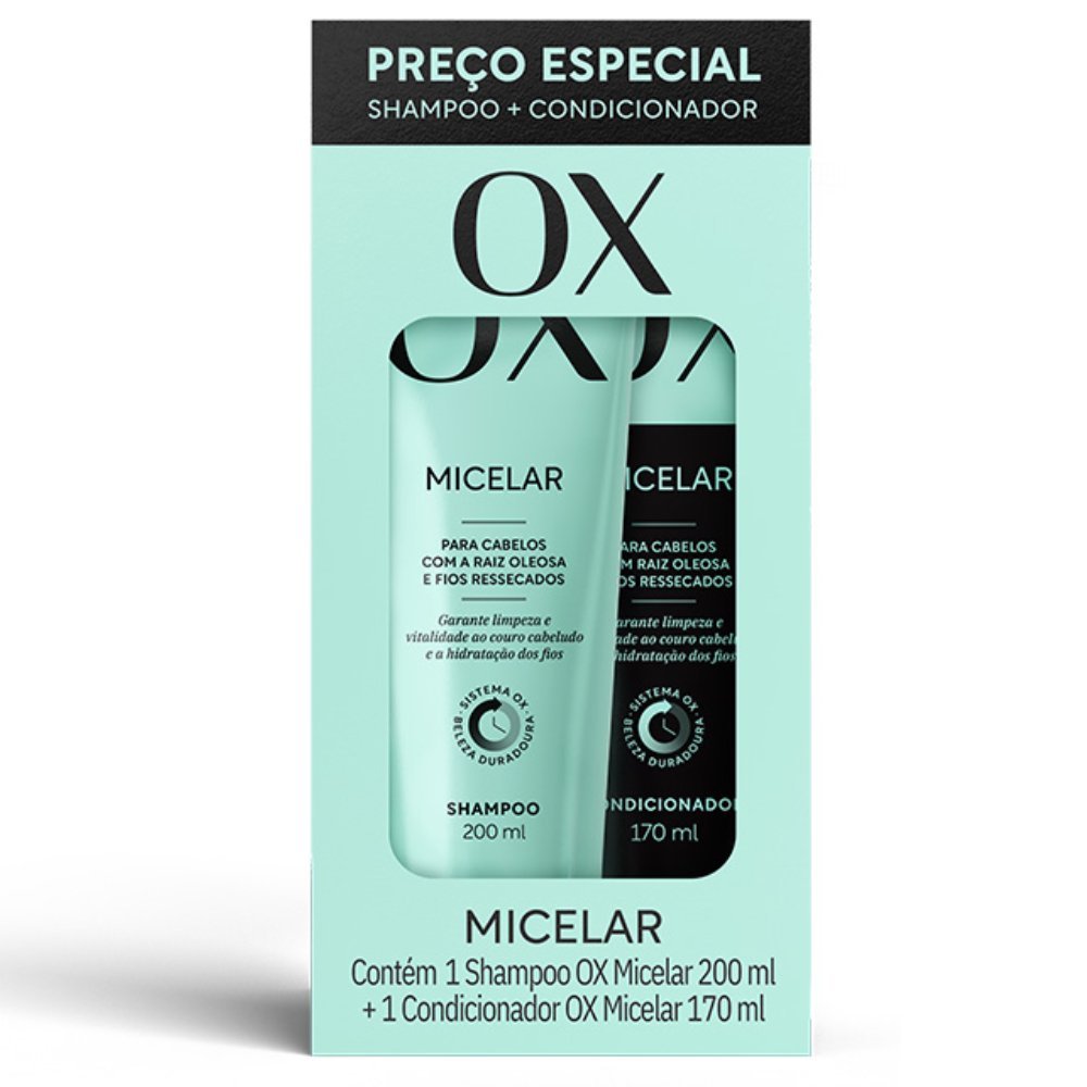 Kit Ox Micelar Shampoo 200ml + Condicionador 170ml ÚNICO 1