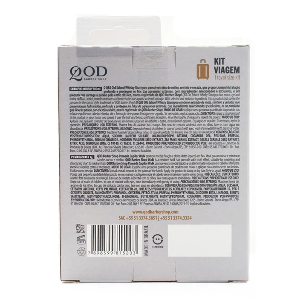 Kit Qod Barber Shop Shampoo Whisky 100ml + Pomada Modeladora Capilar Walk 7g ÚNICO 4