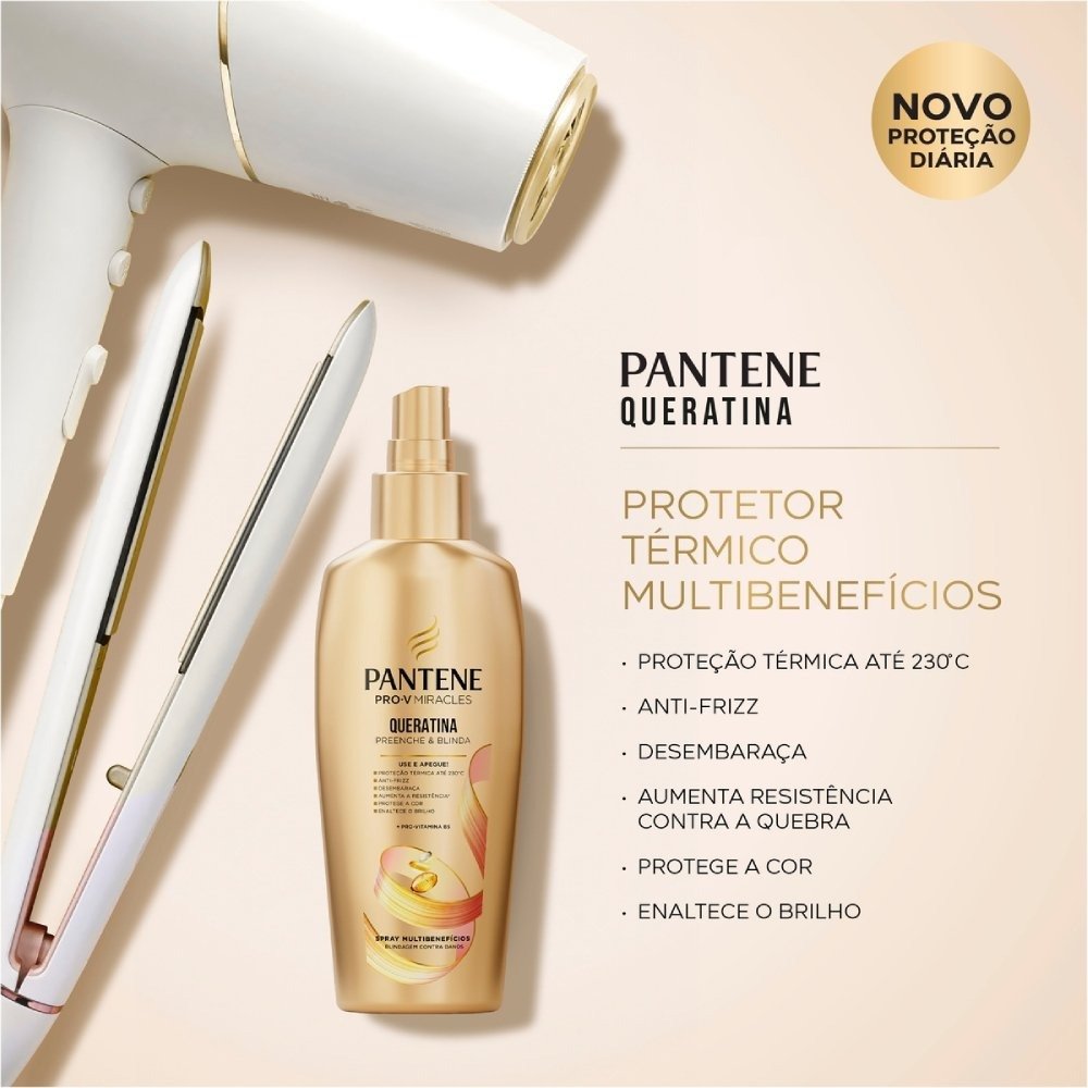 Spray Protetor Térmico Capilar Pantene Pro-v Queratina 160ml 160ml 4