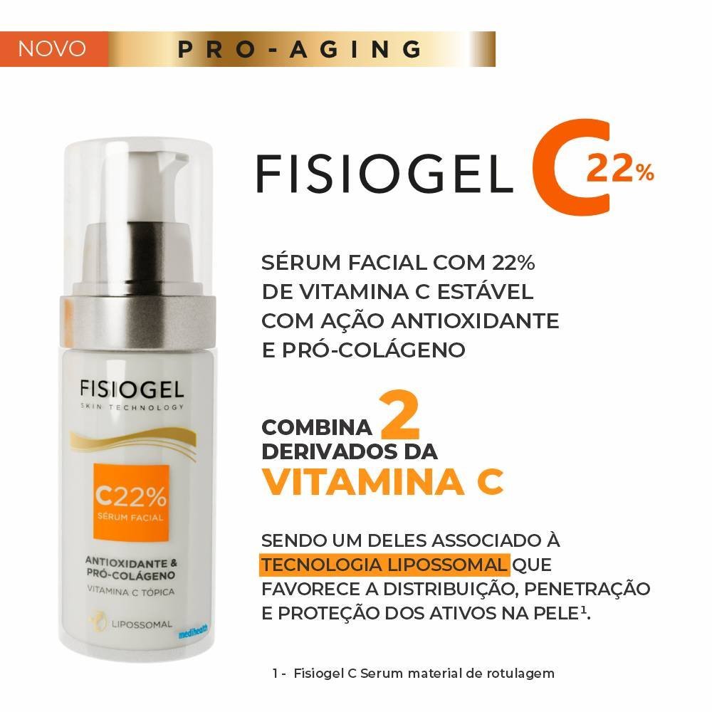 Sérum Facial Anti-idade Fisiogel C22% Antioxidante E Pró-colágeno 30ml 30ml 2