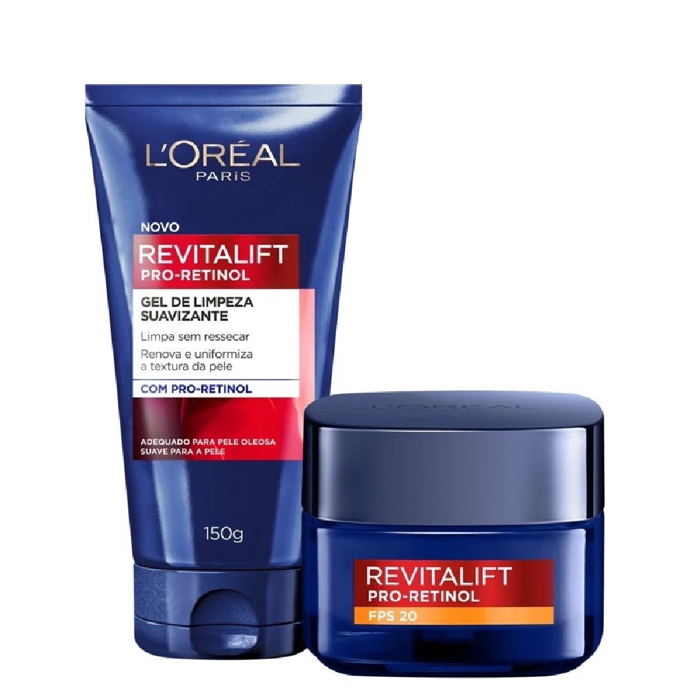 Kit Loreal Revitalift Pro-retinol Creme Facial Antirrugas Diurno Fps20 49g + Gel De Limpeza 40g ÚNICO 2