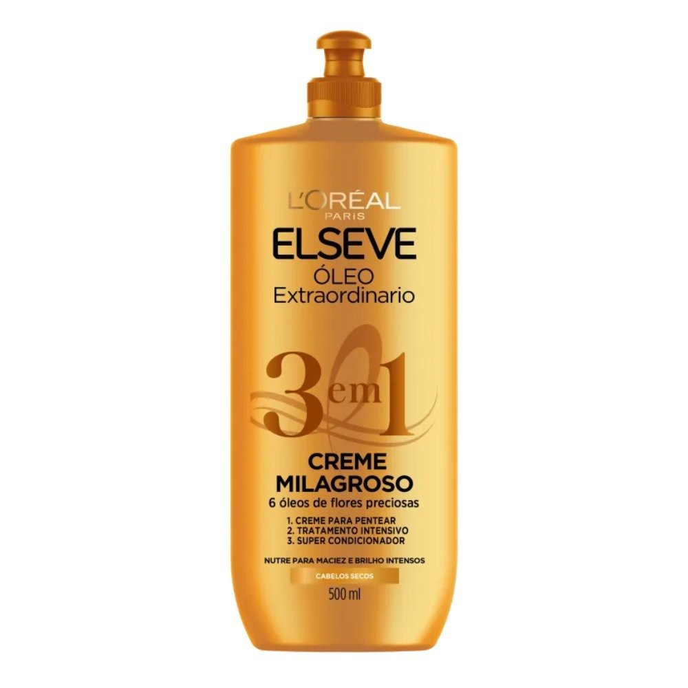 Creme Milagroso 3 Em 1 Elseve Óleo Extraordinário 500ml 500ml 1