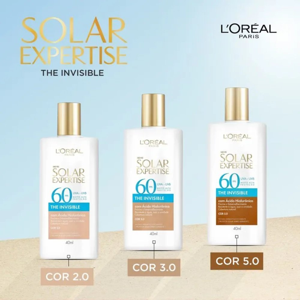 Protetor Solar Facial Loréal Paris Solar Expertise The Invisible Cor 3.0 Fps60 40g Cor 3.0 4
