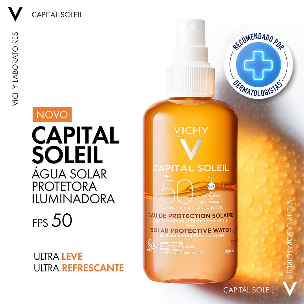 Água Solar Protetora Corporal Iluminadora Vichy Capital Soleil Fps50 200ml 200ml 3