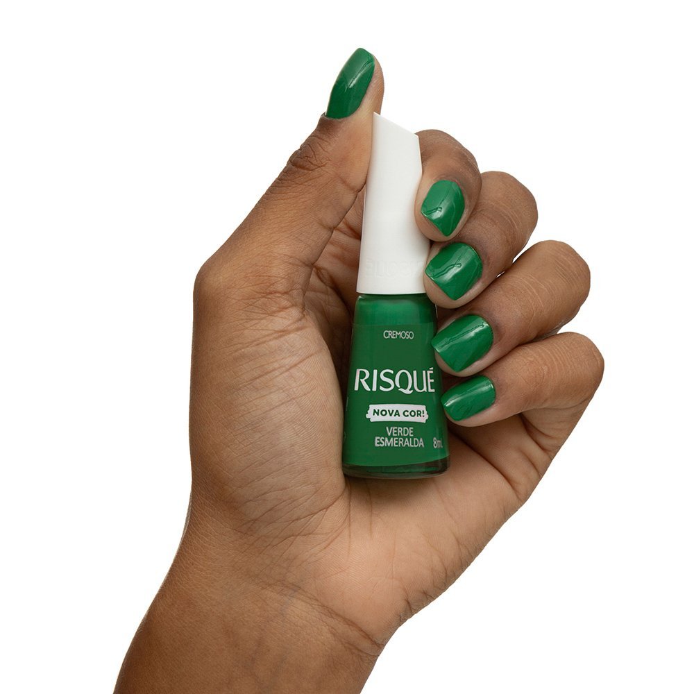 Esmalte Risqué Verde Esmeralda Cremoso 8ml Verde Esmeralda 2