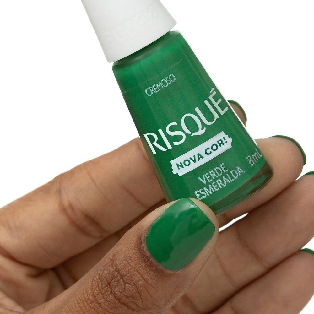 Esmalte Risqué Verde Esmeralda Cremoso 8ml Verde Esmeralda 3