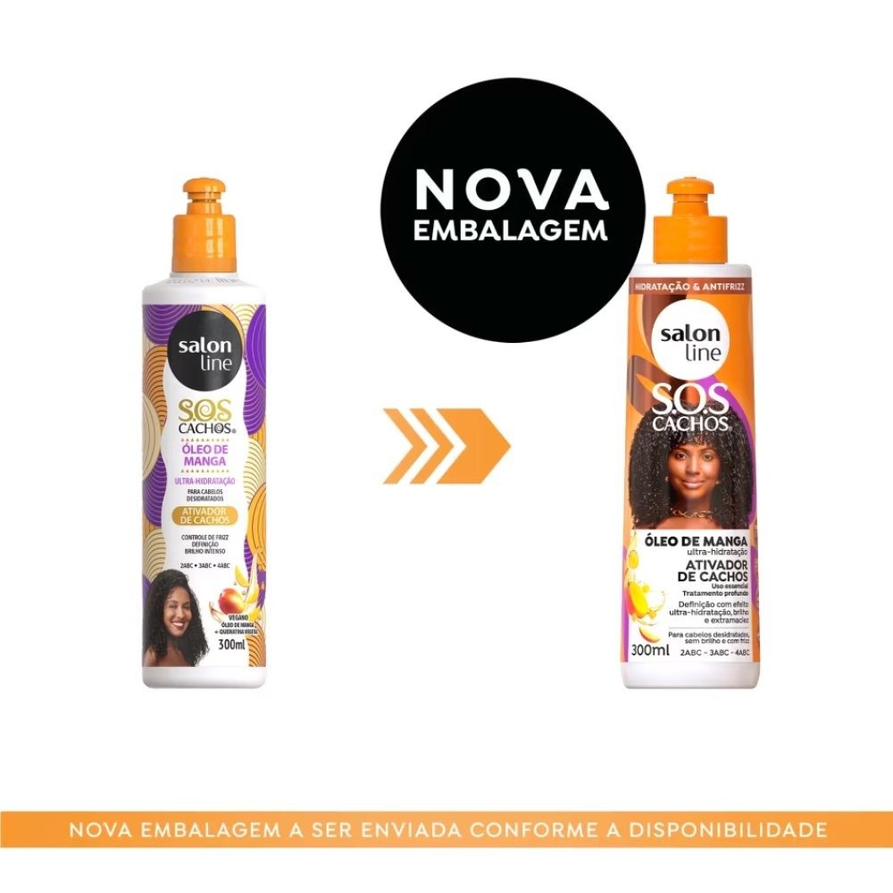 Ativador De Cachos Salon Line S.o.s Cachos Oleo De Manga 300ml 300ml 2