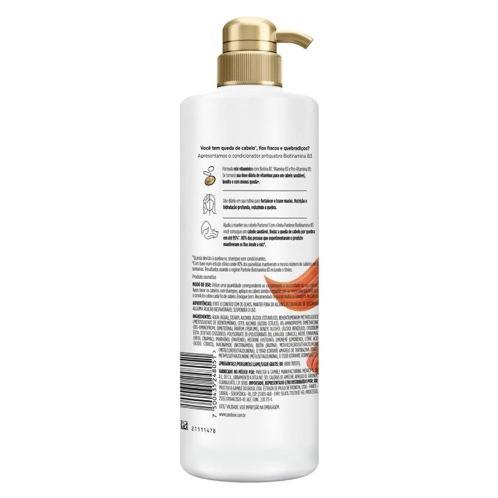 Condicionador Pantene Biotinamina B3 Antiqueda 510ml 510ml 3