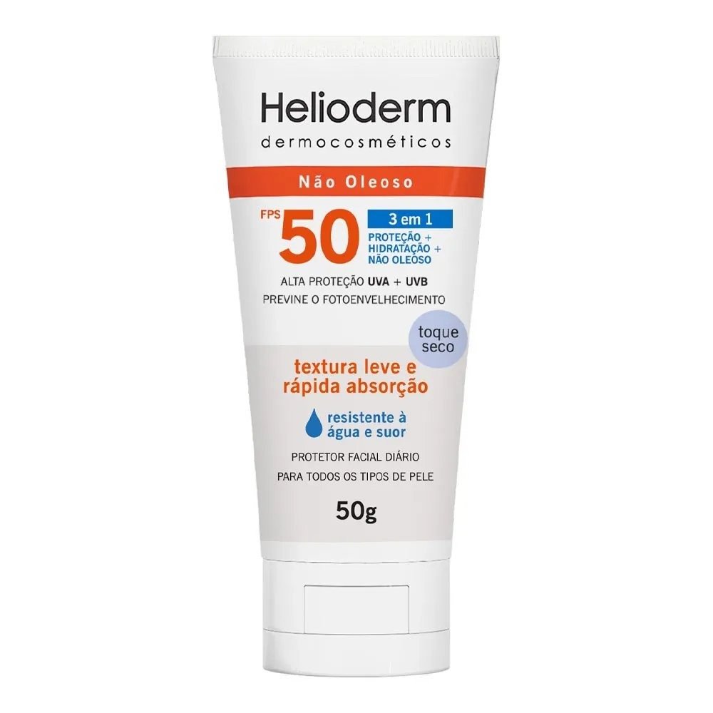 Kit Helioderm Protetor Solar Facial Fps50 50g + Sabonete Líquido 50ml ÚNICO 3