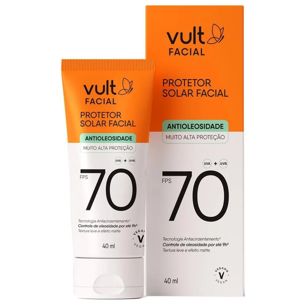 Protetor Solar Facial Vult Antioleosidade Fps70 40ml 40ml 2