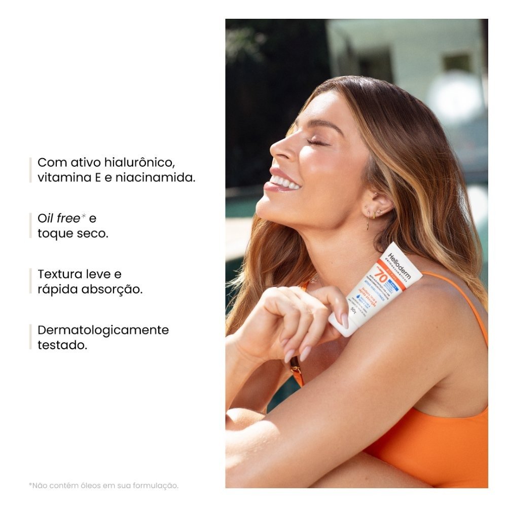 Protetor Solar Facial Helioderm Fps70 Sem Cor 50g 50g 2