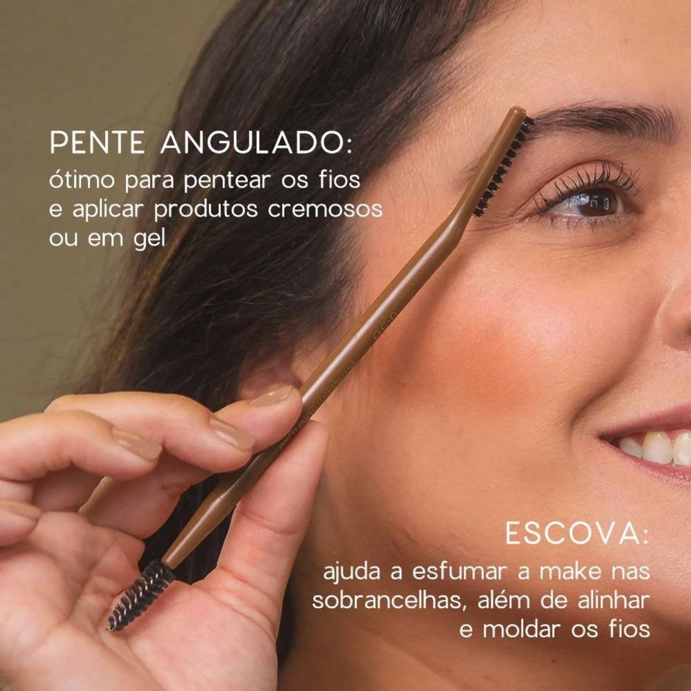 Pincel Para Sobrancelha Océane Nádia Tambasco Duo Brow Marrom 4