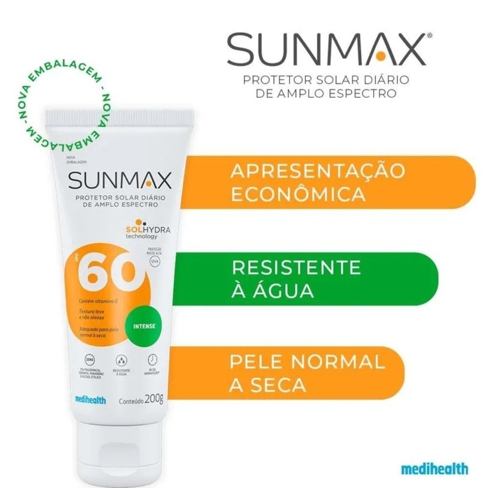 Protetor Solar Corporal Sunmax Intense Pele Normal À Seca Fps60 200g 200g 2
