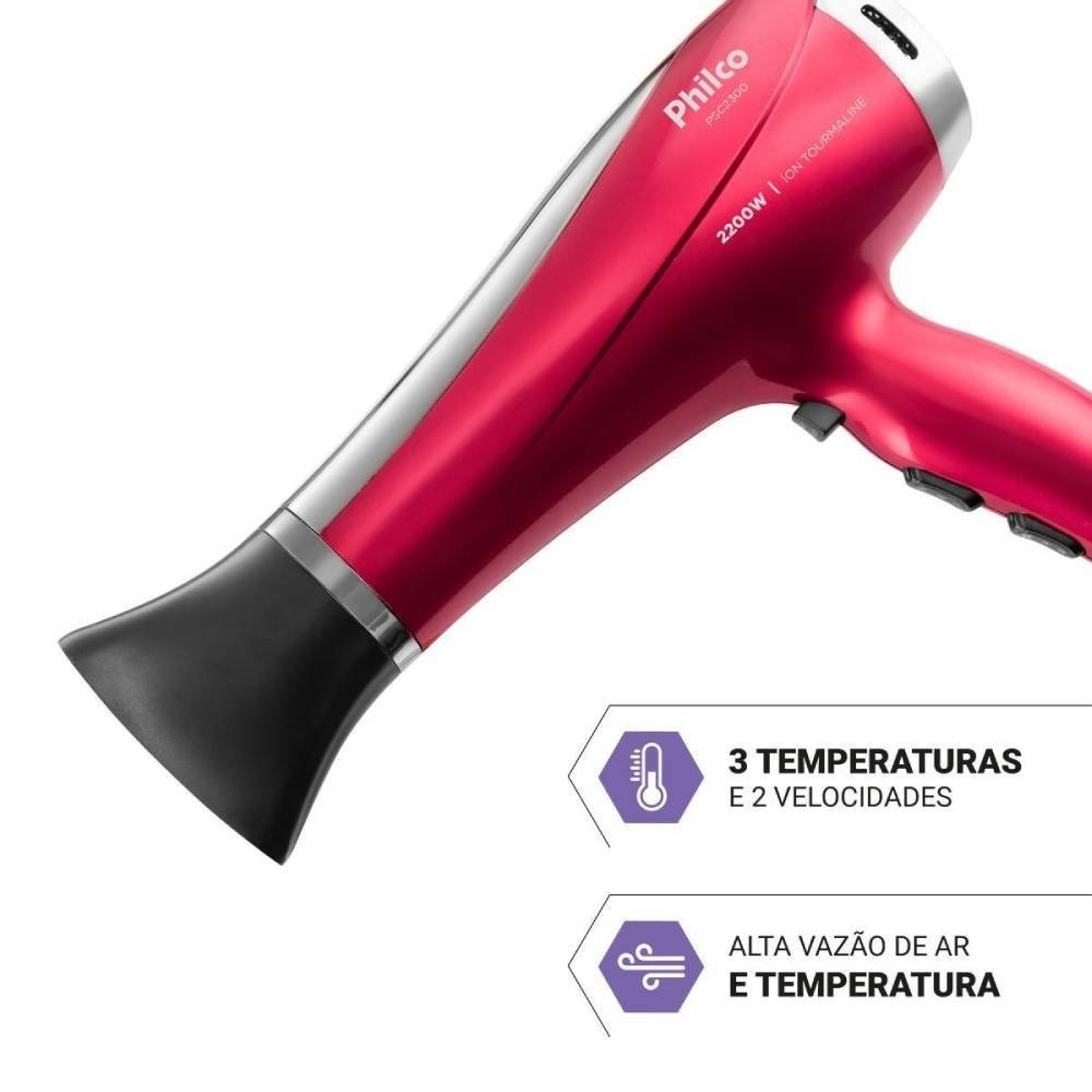 Secador De Cabelo Philco Psc2300 Bivolt Vermelho 2