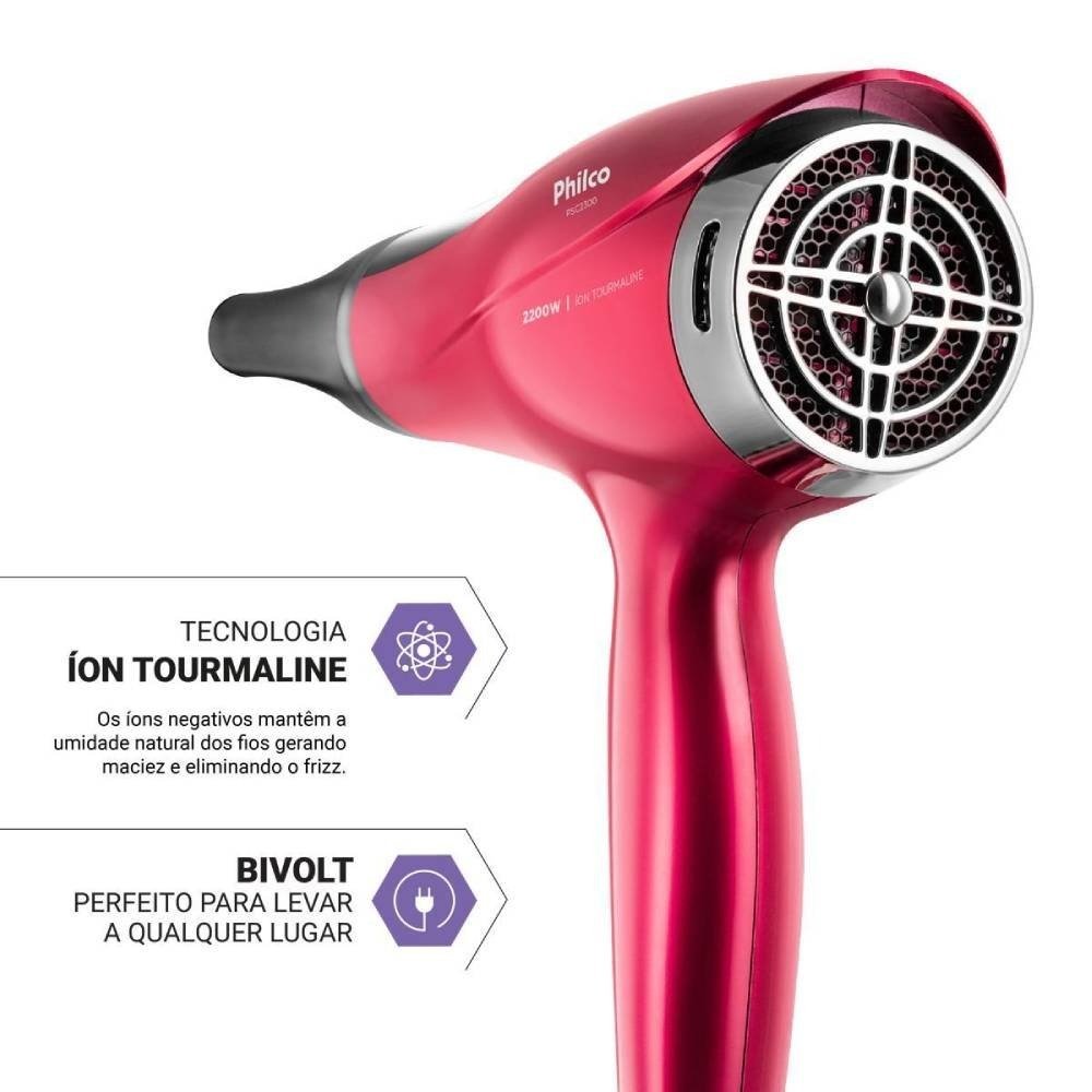 Secador De Cabelo Philco Psc2300 Bivolt Vermelho 3