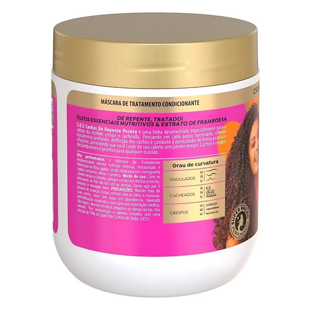 Máscara De Tratamento Sos Cachos Antiporosidade Salon Line De Repente Pronta 500g 500g 3